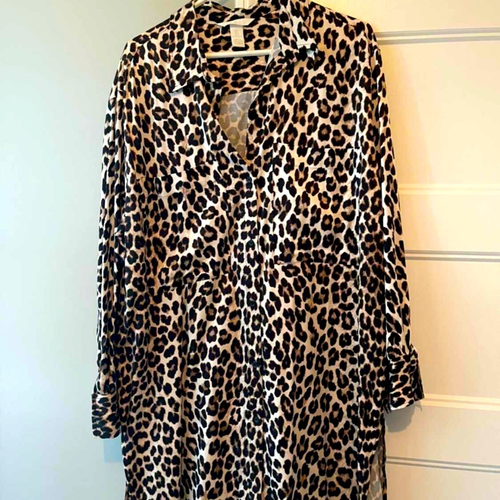 H&M silky shirt dress
